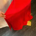 Dress the Population Jordan Ruched Side Slit Gown, Red, Size Small, 248