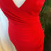 Dress the Population Jordan Ruched Side Slit Gown, Red, Size Small, 248