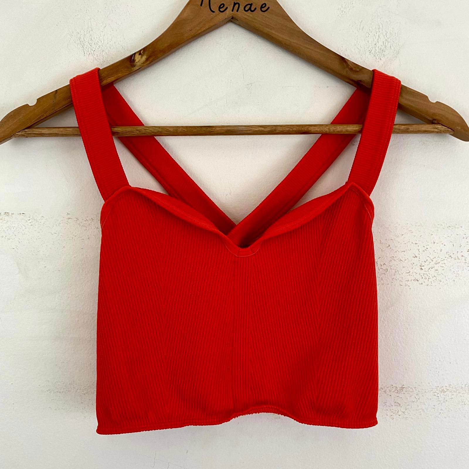 ANTHROPOLOGIE red ribbed crop top