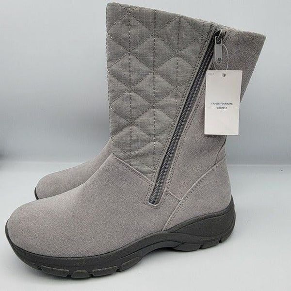 Lands’ End Gray Suede Quilted All Weathe