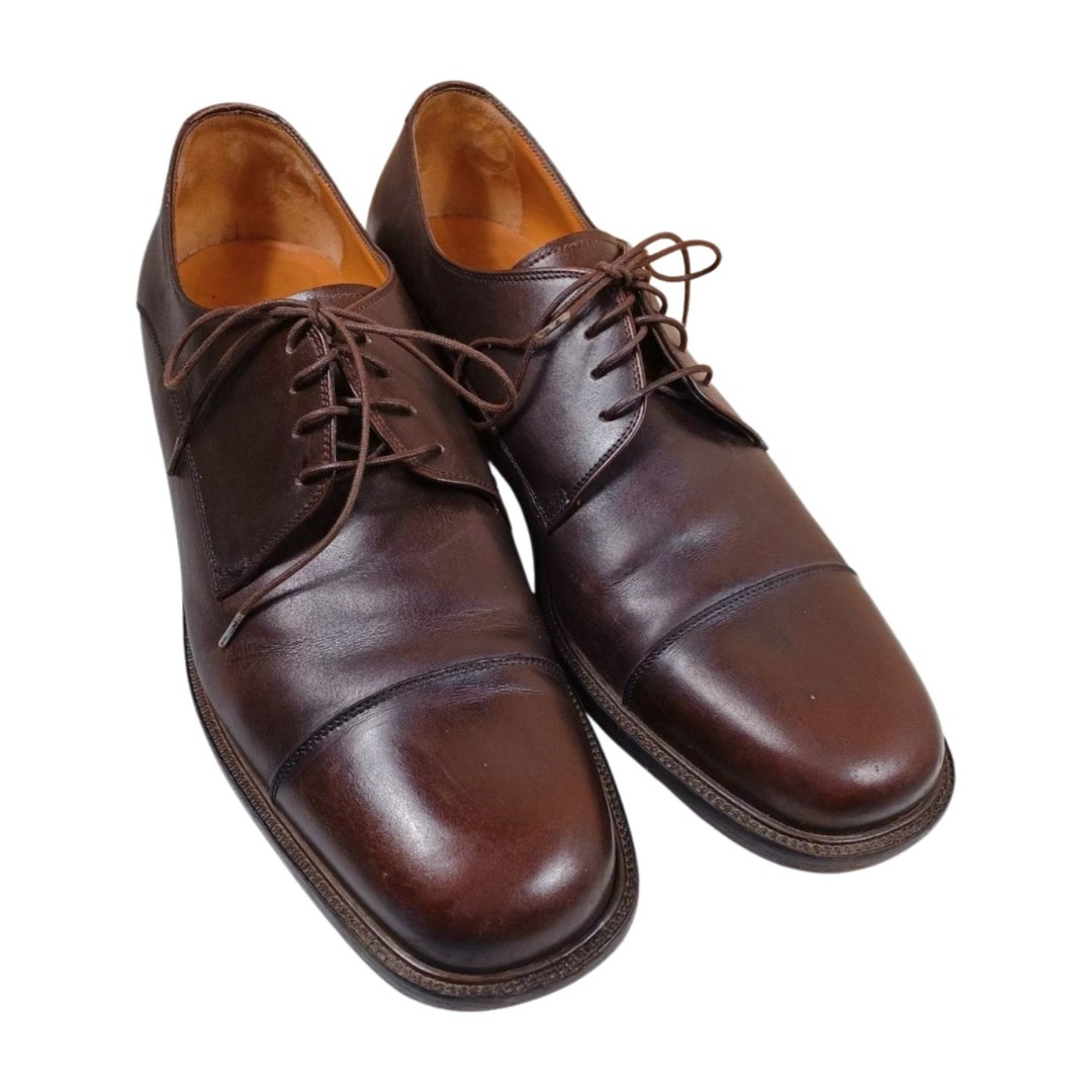 Salvatore Ferragamo Gillo Cap Toe Oxford Dark Brown Leather Men 13 D