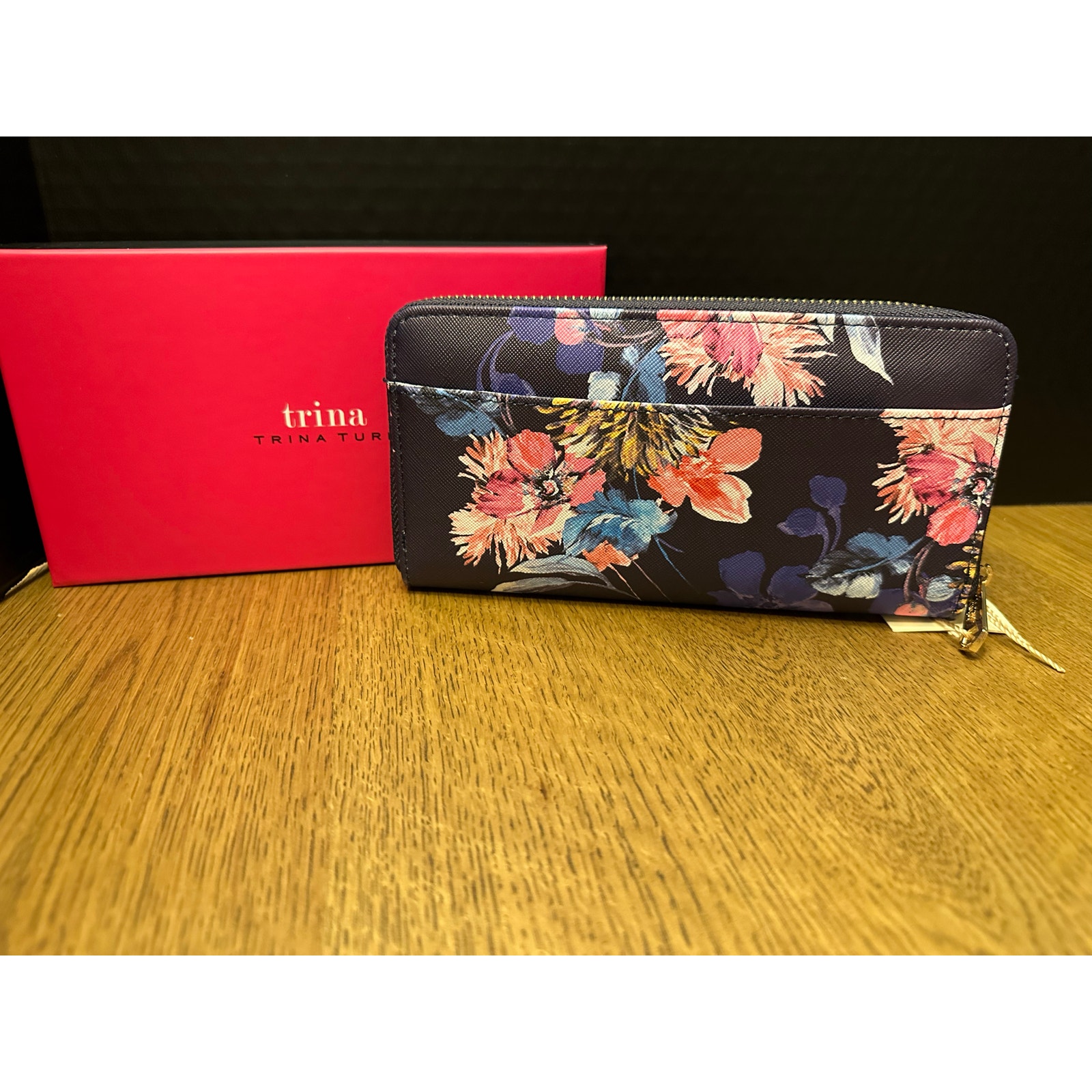 NIB Trina Turk Large Zip Around Wallet Color Me Iris