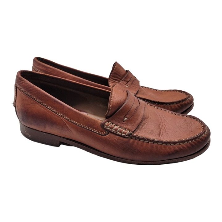 Trask Shoes Mens Size 10 Tan Career 301186 TPF50 SADLER LEATHER LOAFER H.S