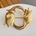 Vintage Signed MONET Brushed Gold Tone Circling TULIP WREATH Brooch 1109
