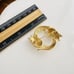 Vintage Signed MONET Brushed Gold Tone Circling TULIP WREATH Brooch 1109
