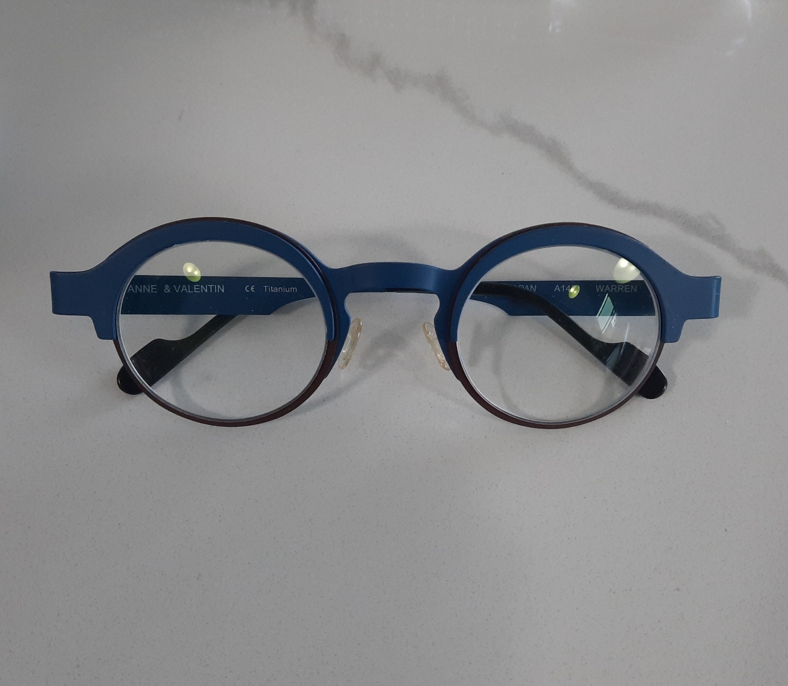 Anne & Valentine Warren eyeglasses frame in blue and brown