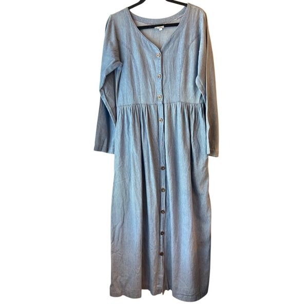 90's C.C. collection Denim Dress sz S Vintage made in U.S. cotton Cottagecore mi