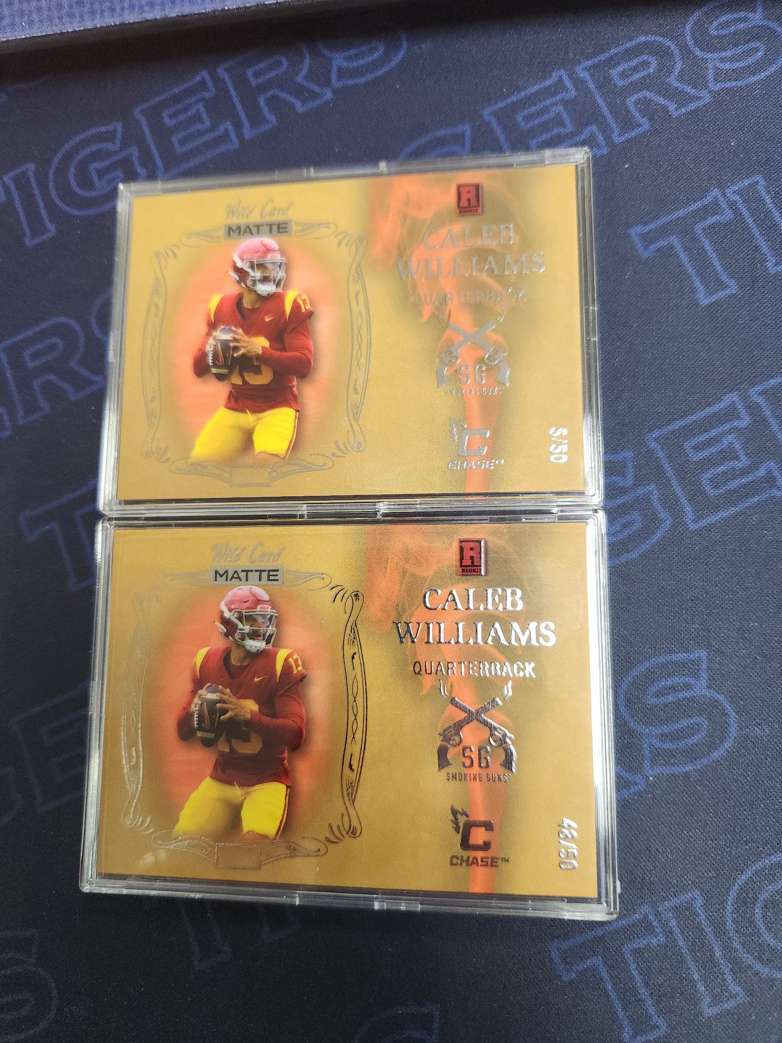 2023 Wild Card Matte orange Smoking Guns Rookie Chase Caleb Williams QB 2 card's