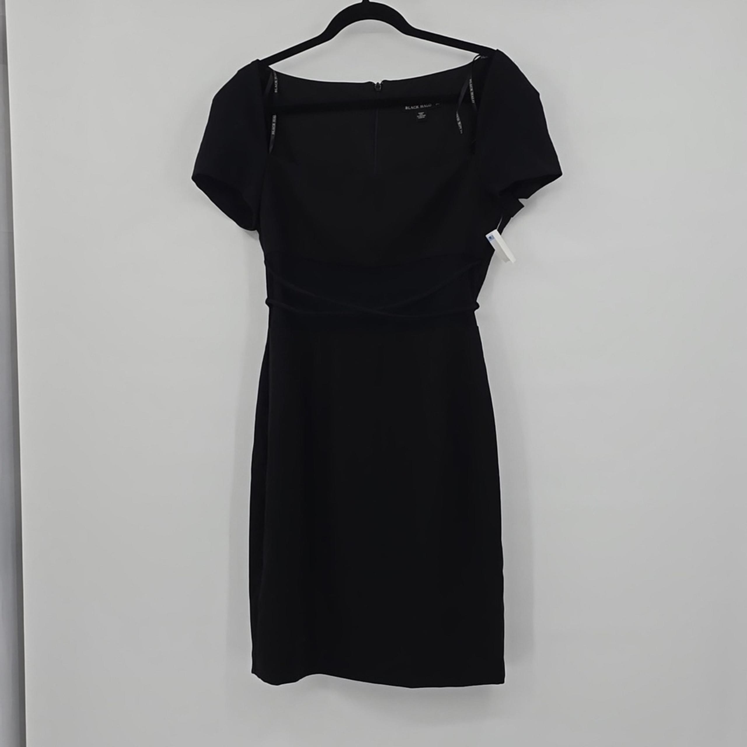 Black Halo Women's Black Izola Mesh Panel Stretch Sheath Dress Size 10