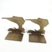 Pair of Antique Brass Bookends Marlin Fish Swordfish Set Gold Tone Heavy