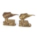 Pair of Antique Brass Bookends Marlin Fish Swordfish Set Gold Tone Heavy