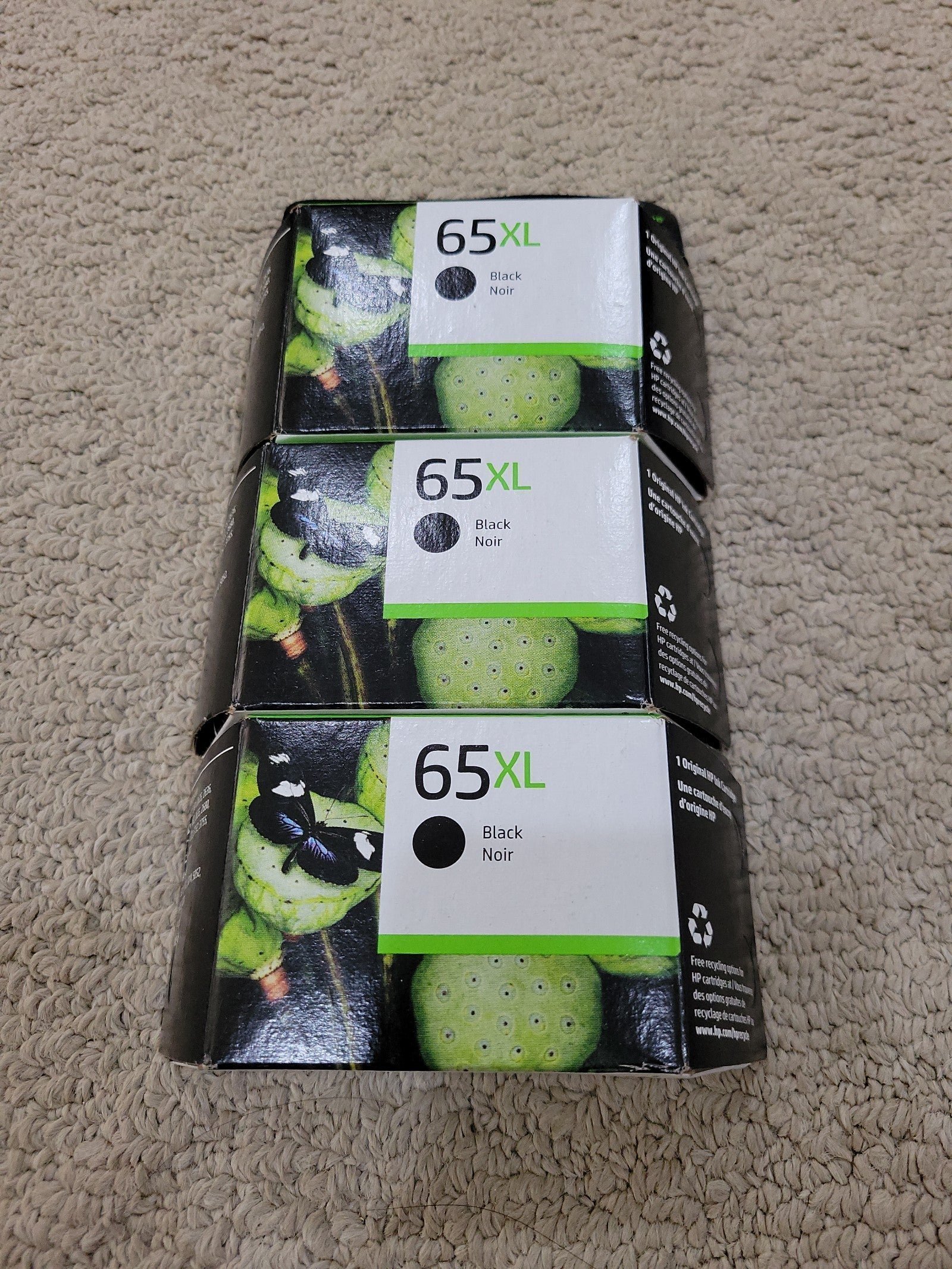 3x HP 65XL High Yield Black Ink Cartridge N9K04AN New Sealed