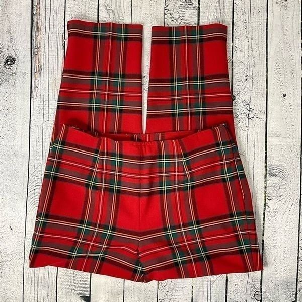 BOSTON PROPER Wool Blend Plaid Dress Pants