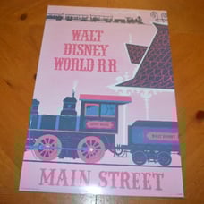 DISNEY PARKS RARE CALENDAR CUT POSTER WALT DISNEY WORLD R.R. MAIN STREET