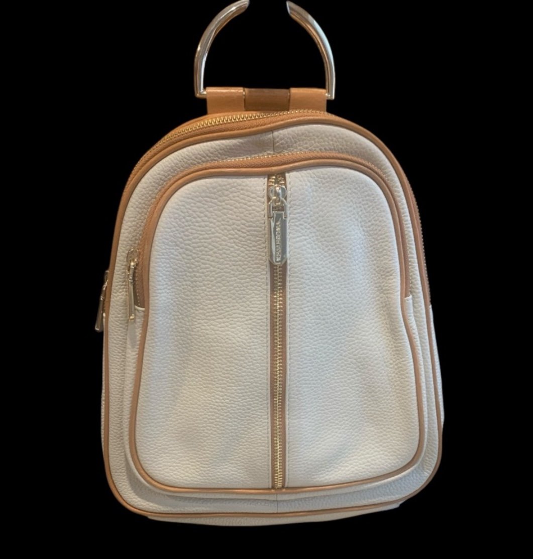 Valentina Pebbled Italian Leather Convertible Backpack Sling Shoulder Bag Purse
