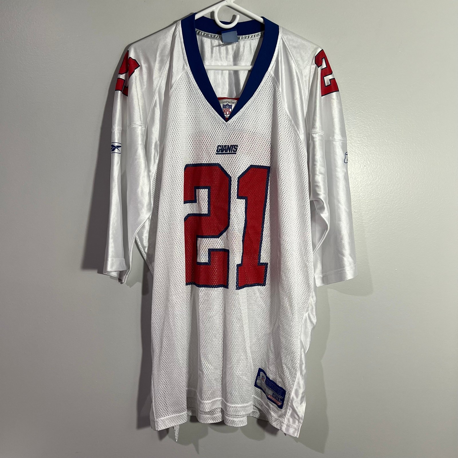 Vintage Reebok NFL New York Giants Tiki Barber White Football Jersey mens 2XL