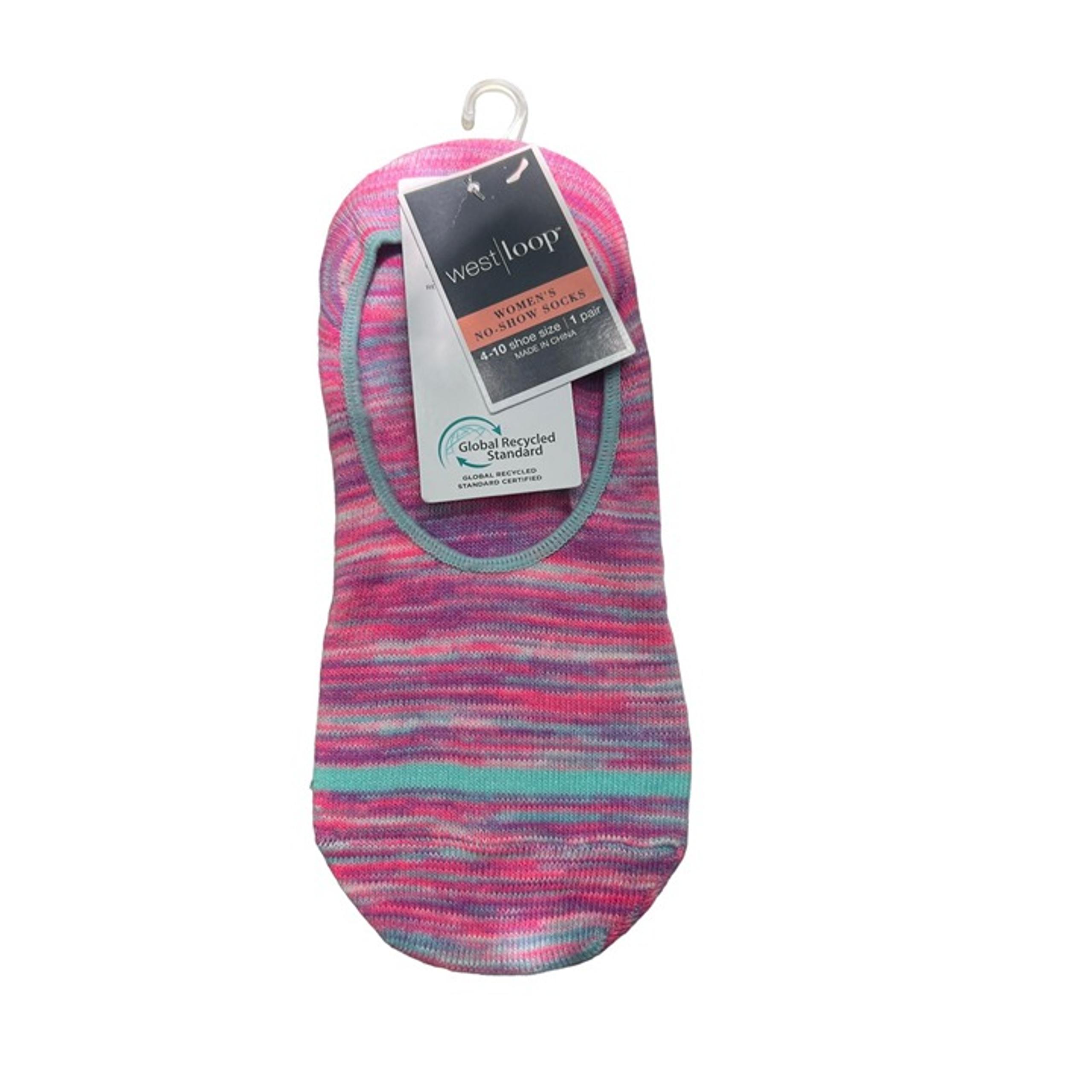 West Loop Women No Show Socks Pink Blue Size 4 - 10 NWT