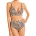 L Space Womens Animal Print Metallic Swim Bottoms, Medium