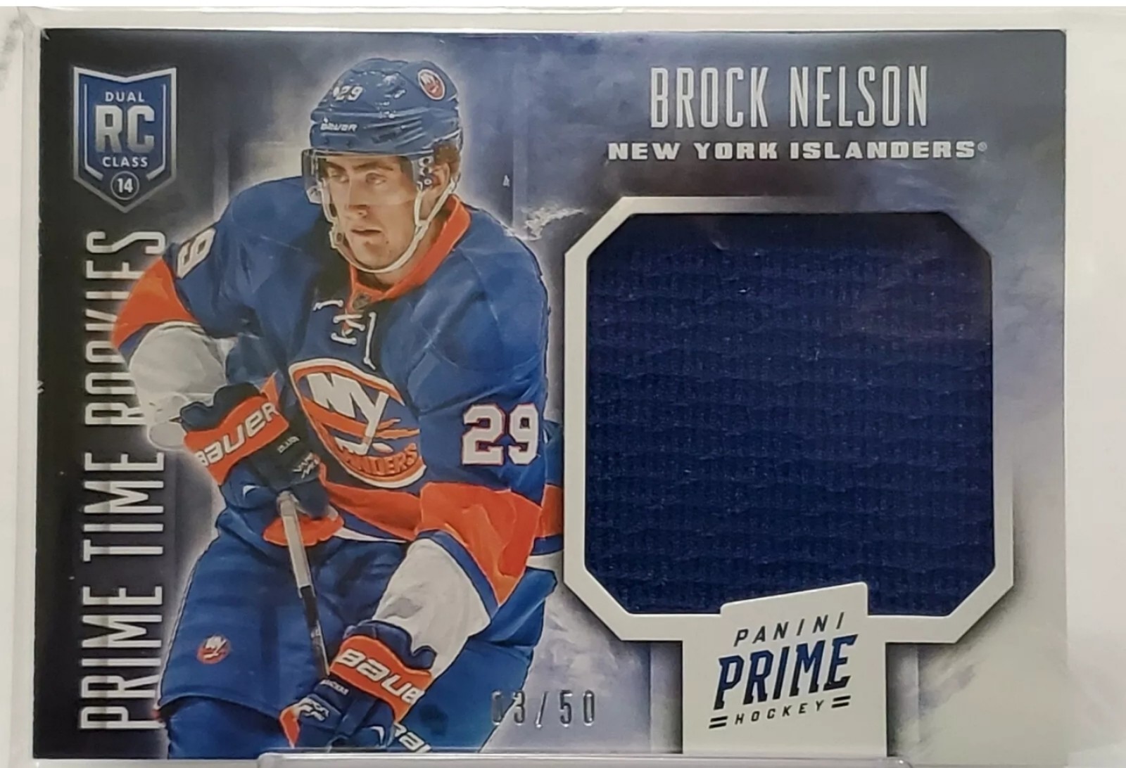 Brock Nelson RC Rookie '13-14 PANINI PRIME TIME ROOKIES ⭐JUMBO JERSEY⭐ ~/50~ NYI
