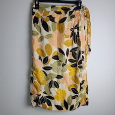 Rachel Zoe 100% Linen Printed Midi Wrap Skirt, Size Small