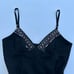 Laundry by Shelli Segal Cami Top Silk Blend Sequin Trim Black Medium