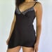 Laundry by Shelli Segal Cami Top Silk Blend Sequin Trim Black Medium