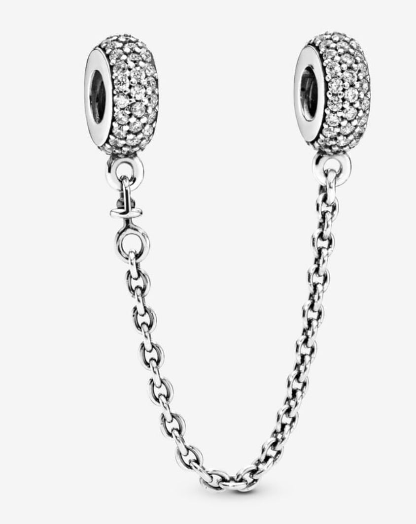 New Authentic Pandora Clear Crystal Pave Sparkle Safety Chain