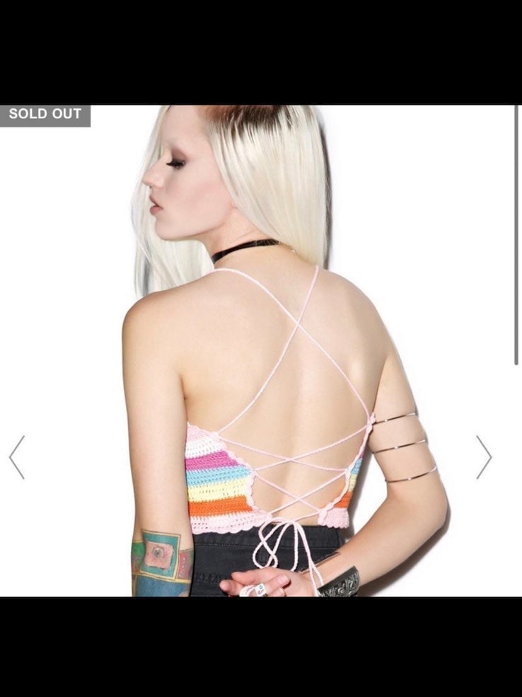 Sold Out Dolls Kill Current Mood Sunshine Rainbow Halter Top Raver Instagram