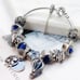 Pandora S925 bracelet with blue stars heart hot air balloon European charms