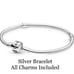 Pandora S925 bracelet with blue stars heart hot air balloon European charms