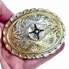 Montana Silversmith Women's Petite Oval Belt Buckle Two-Tone Silverplate Western
