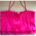Mango Peitos Tulle Crop Top, Sweetheart Neckline Bright Pink Size Medium