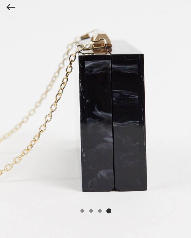 ASOS mono marble boxy clutch
