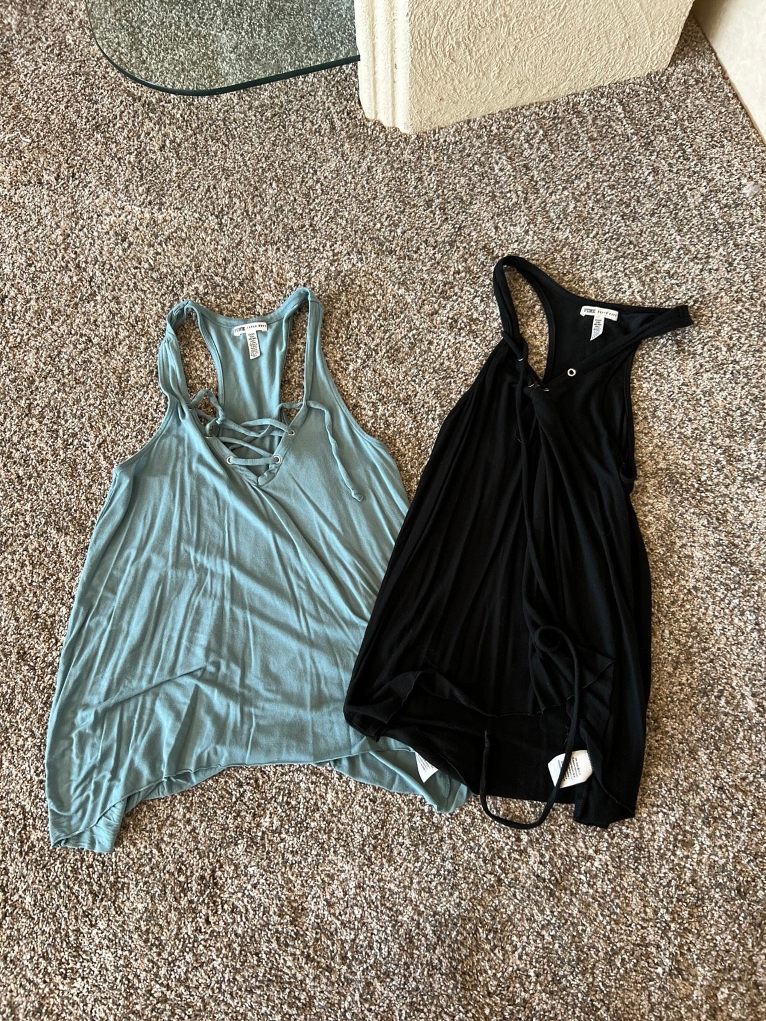 PINK supersoft lace up tanks bundle