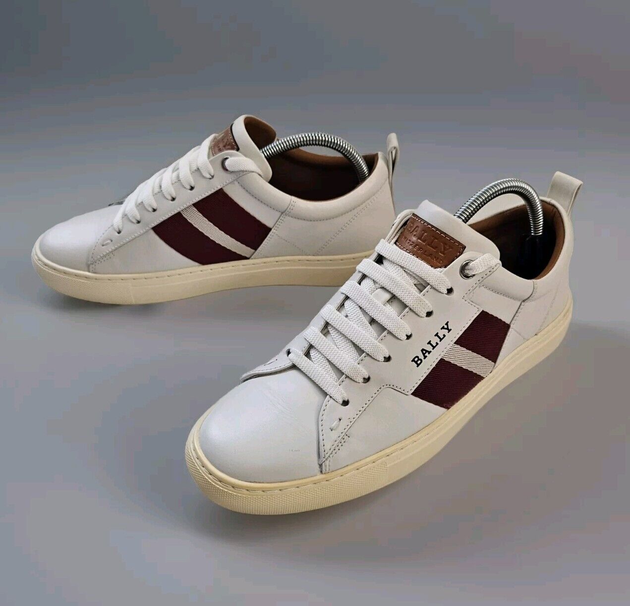 BALLY Sneakers White HELVIO-107 Mens Sz US 8D With Box Extra Laces Trainspotting