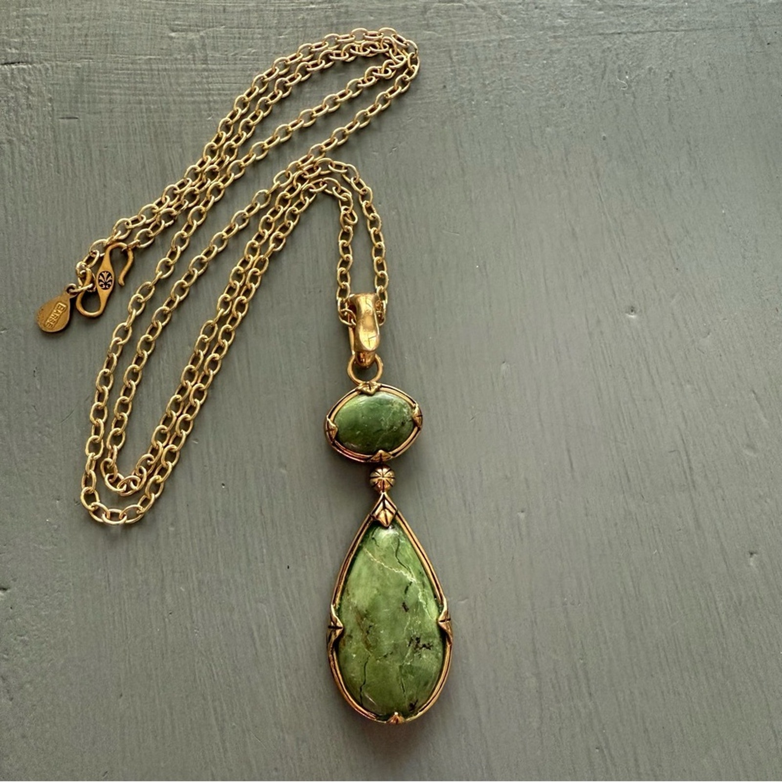 Barse Reversible Pendant Gold Tone Necklace