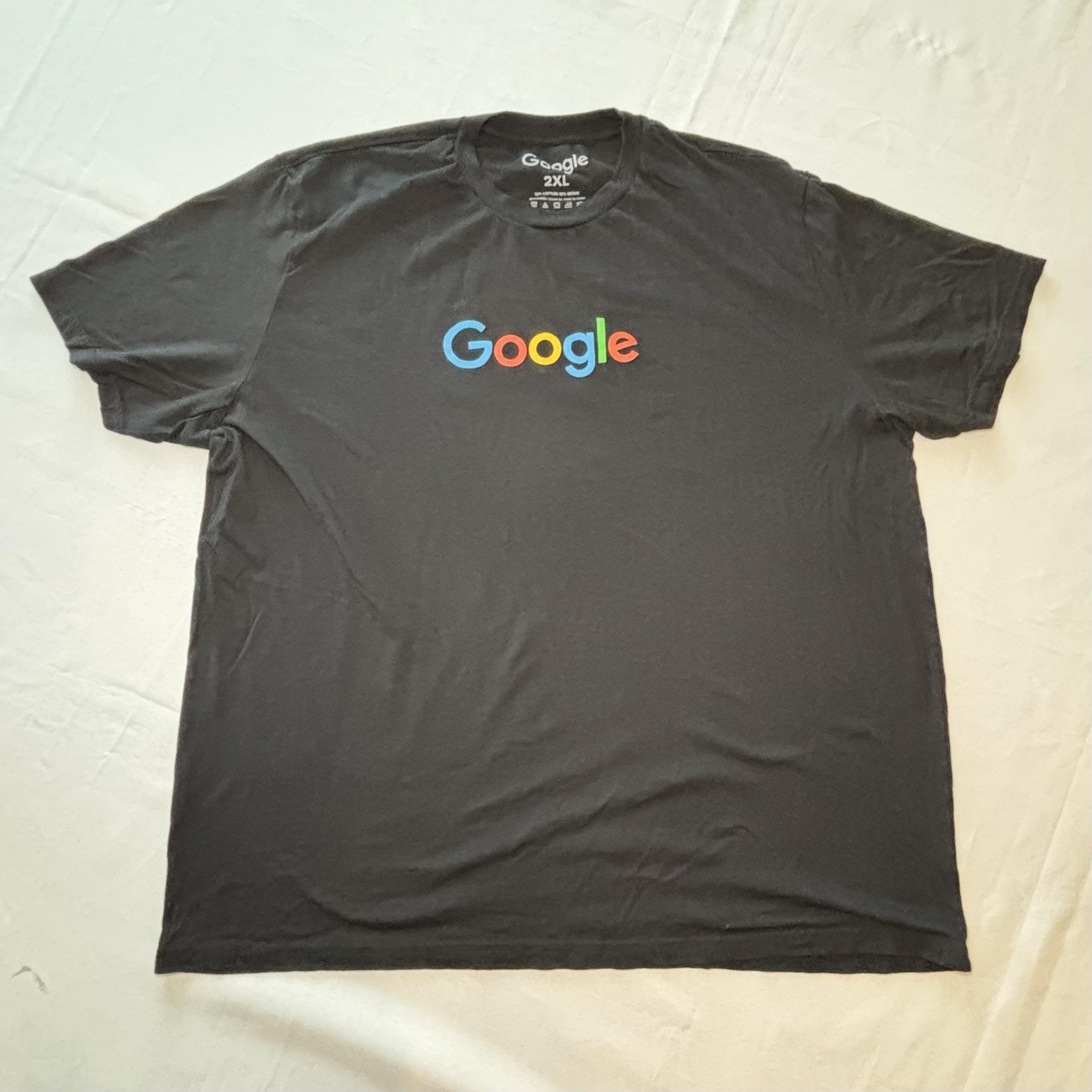 Google Tshirt Men’s Size 2XL Graphic Tee Black Y2K
