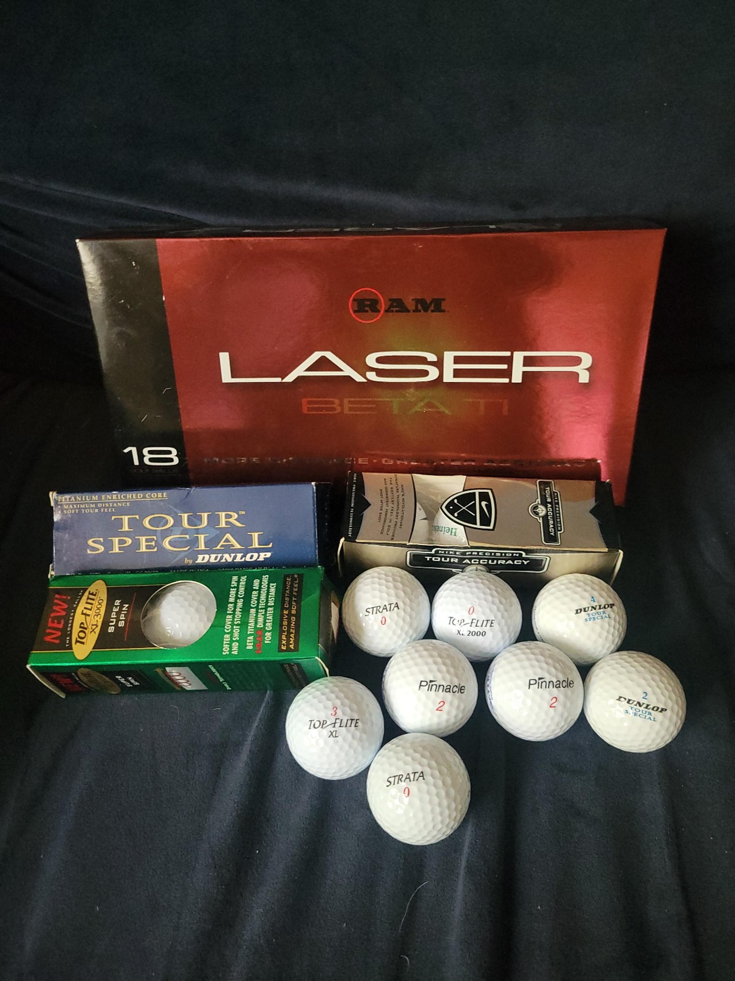 Lot Of 35 NEW GOLF BALLS Nike, Top Flite, Dunlop, Ram Laser Beta