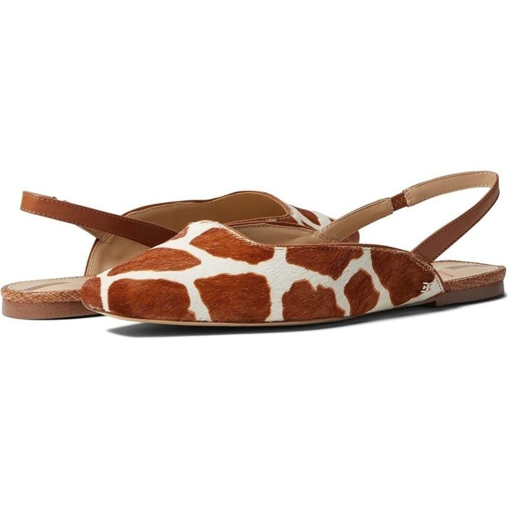 Giraffe Print Sam Edelman Connell Sling back Flats Women's Size 6 NWOT