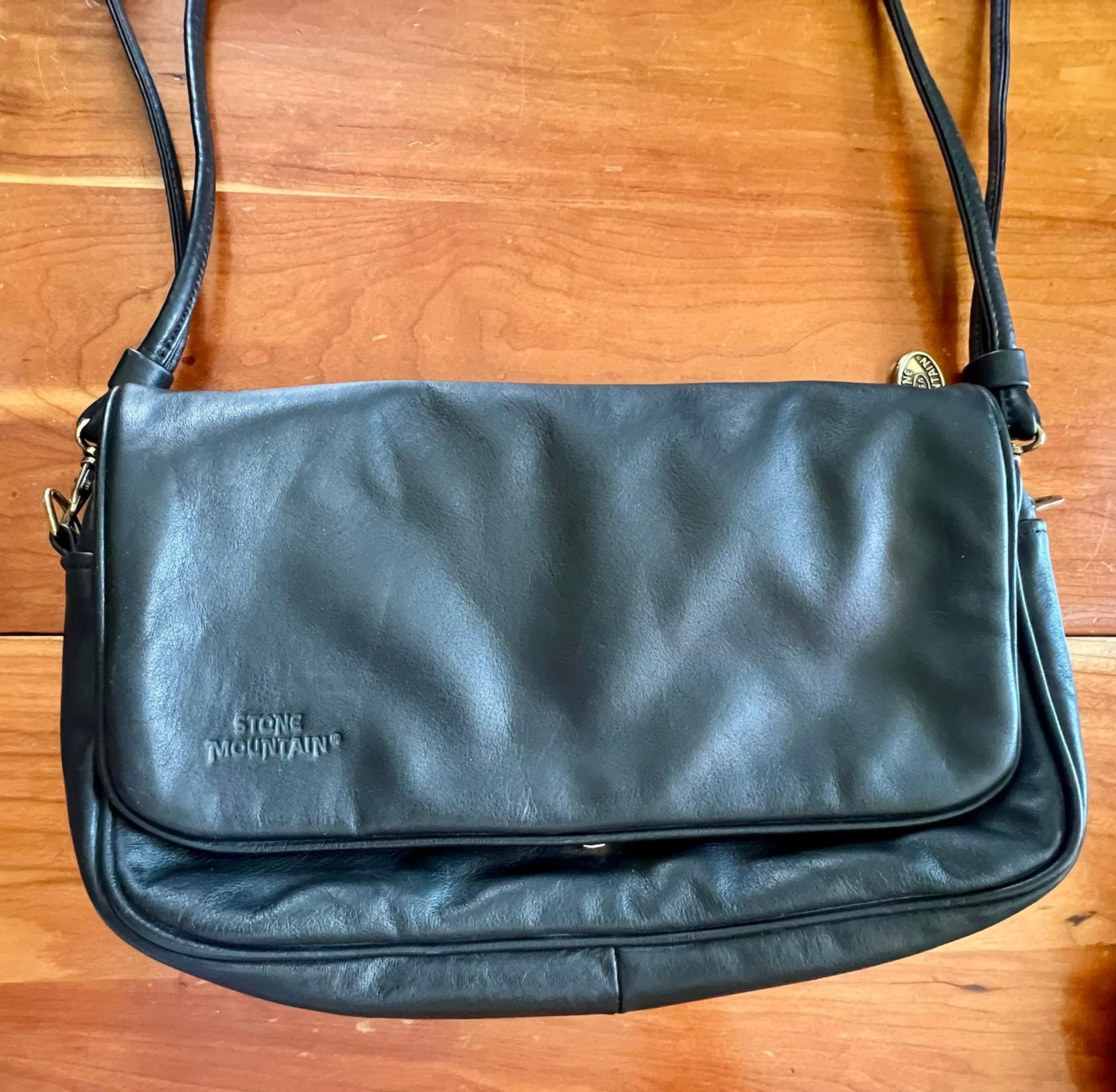 Stone Mountain black crossbody or shoulder bag  w/ removable/adjustable handle