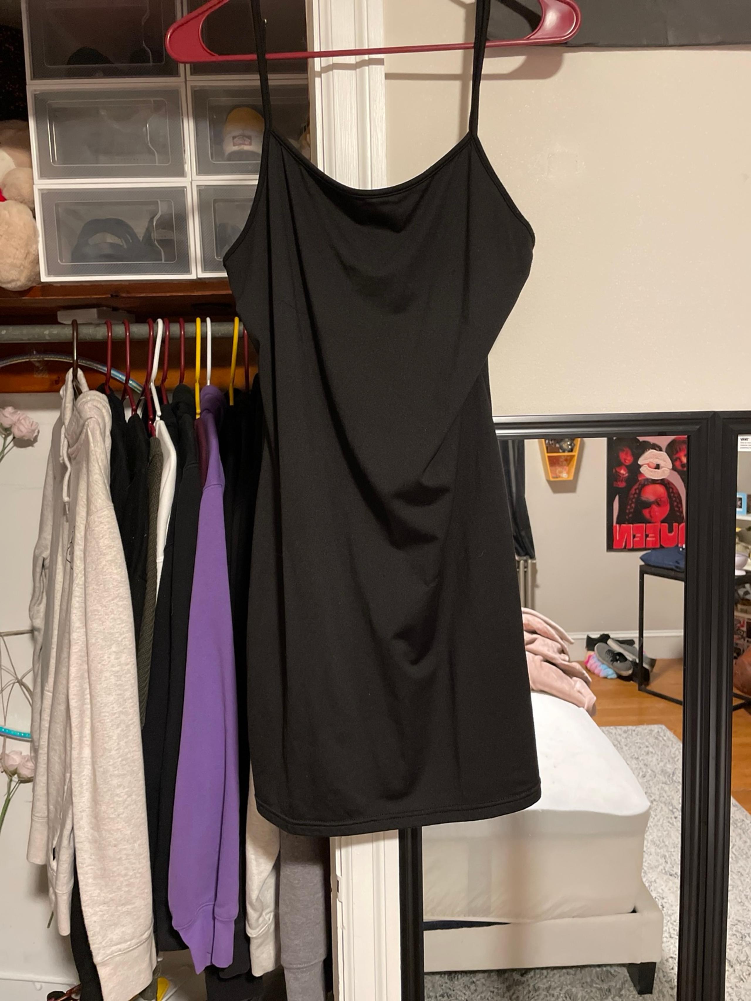 Soft black dress with adjustable straps