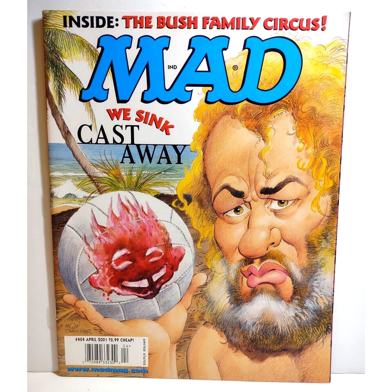 MAD Magazine April 2001 # 404 Castaway George Bush Politics Movie Parody Spoofs