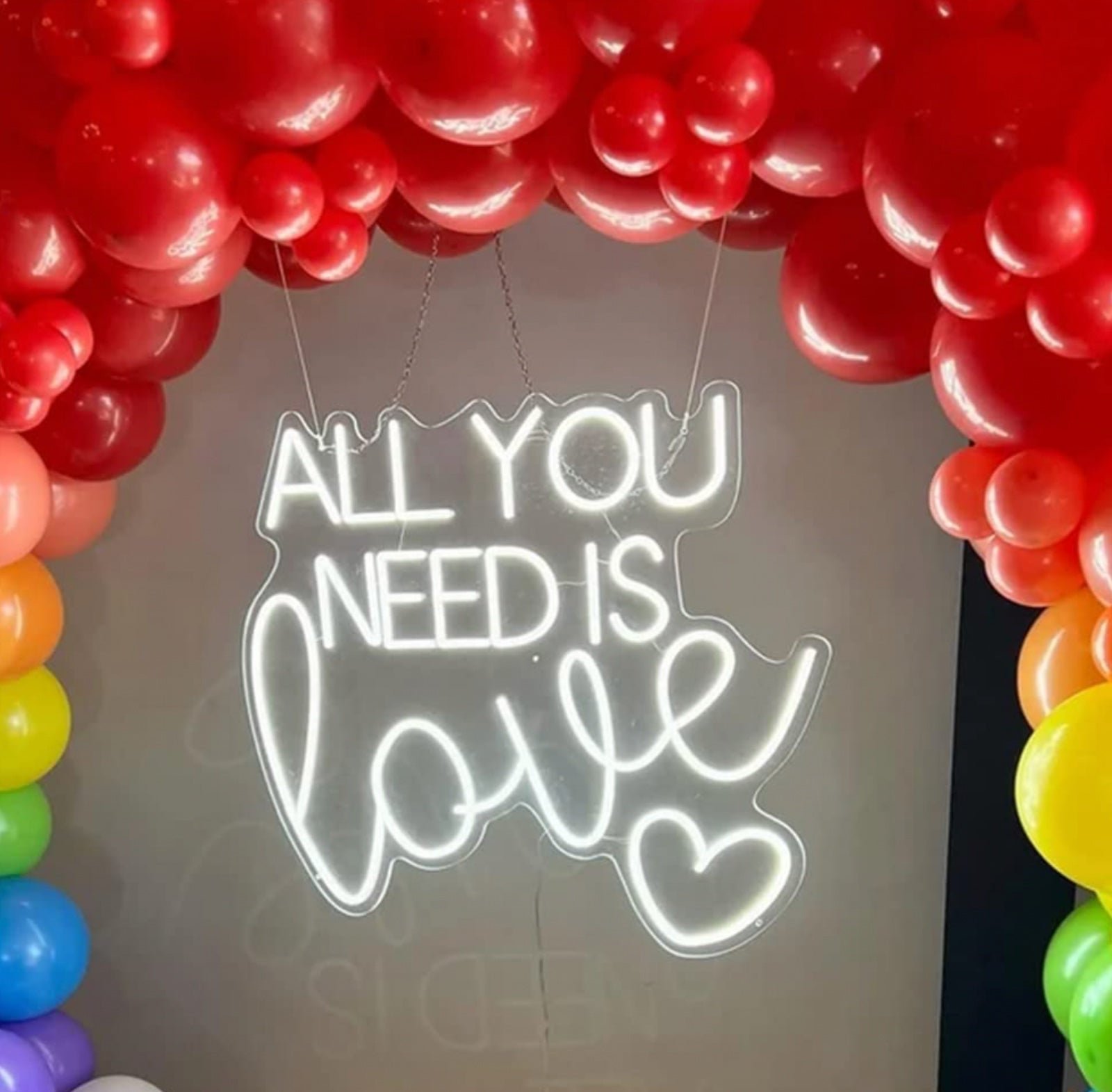 Adorable Large Bright “All You Need is Love” Heart LED Romantic Light Room Wall