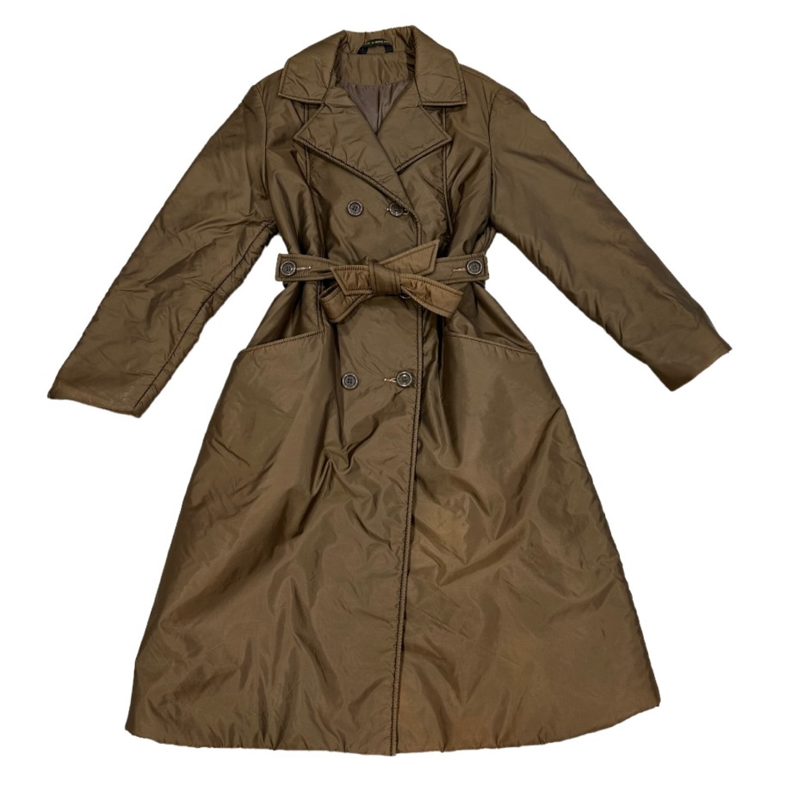 Olive Taupe Padded Trench Coat