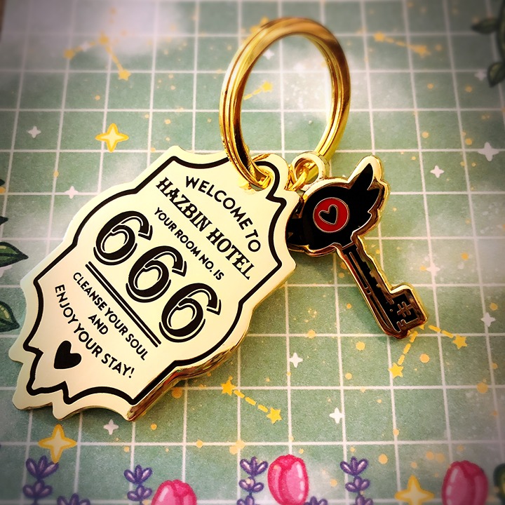 Hazbin Hotel: Room 666 Keekee Tag FANMADE Keychain LE; hell, Helluva Boss