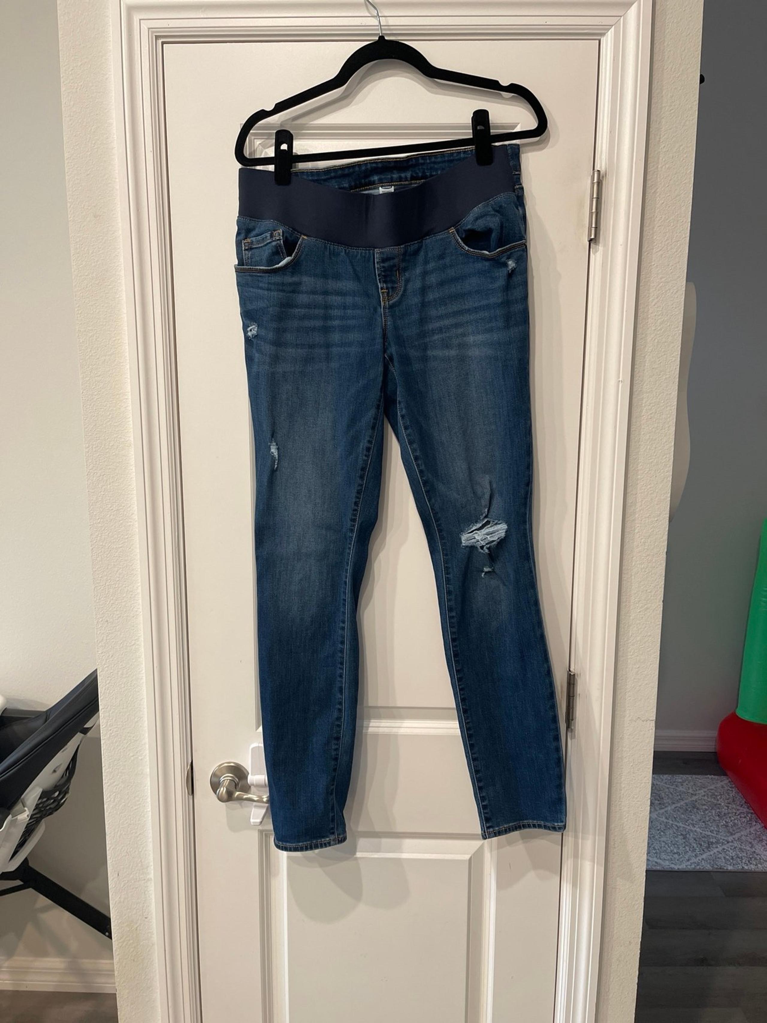 Maternity Jeans Rockstar Skinny Low Front Panel Womens 10 Long - Old Navy