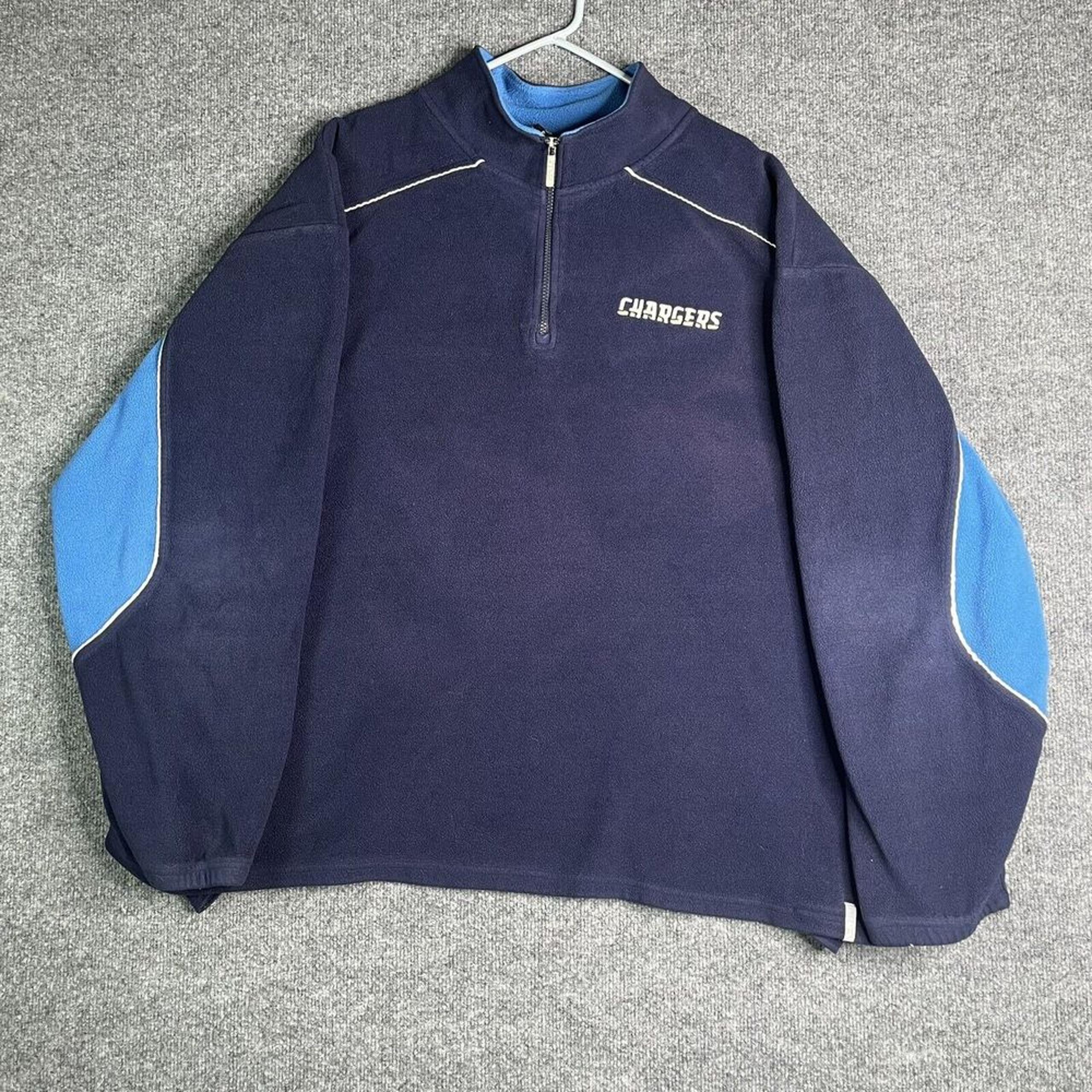 Los Angeles Chargers Fleece Jacket Reebok Men's 4XL Quarter Zip Blue NFL