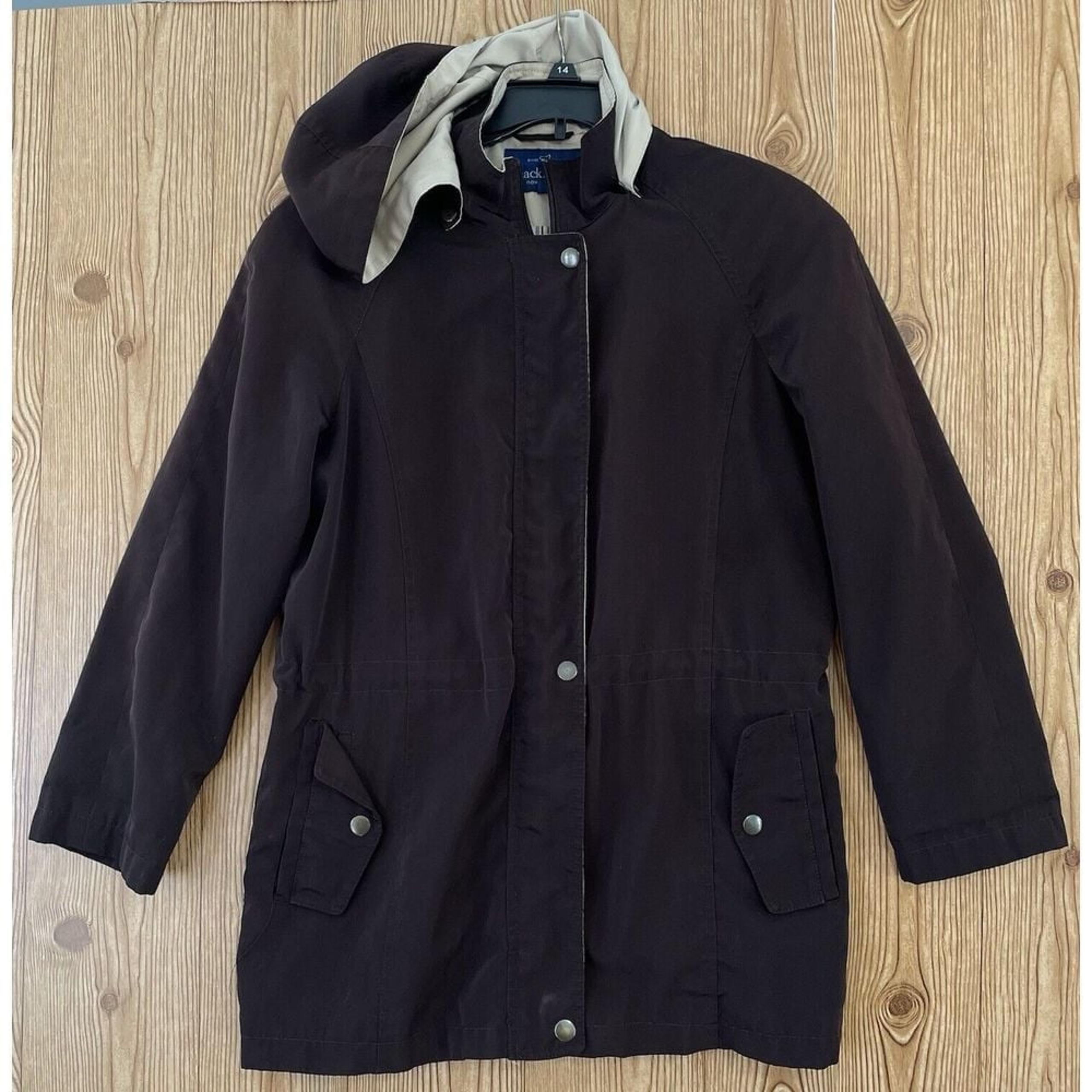 Mackintosh New England Rain Coat Women M Brown Windbreaker Removeable Hood