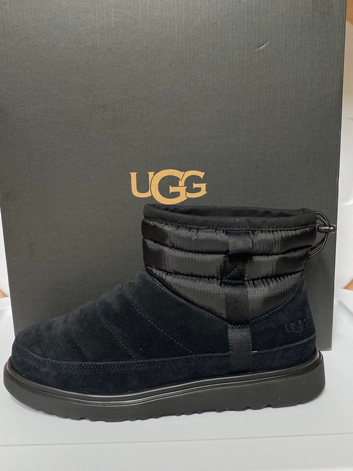 UGG BLACK CLASSIC MINI PULL-ON WEATHER WINTER BOOTS, MEN US 10 NEW