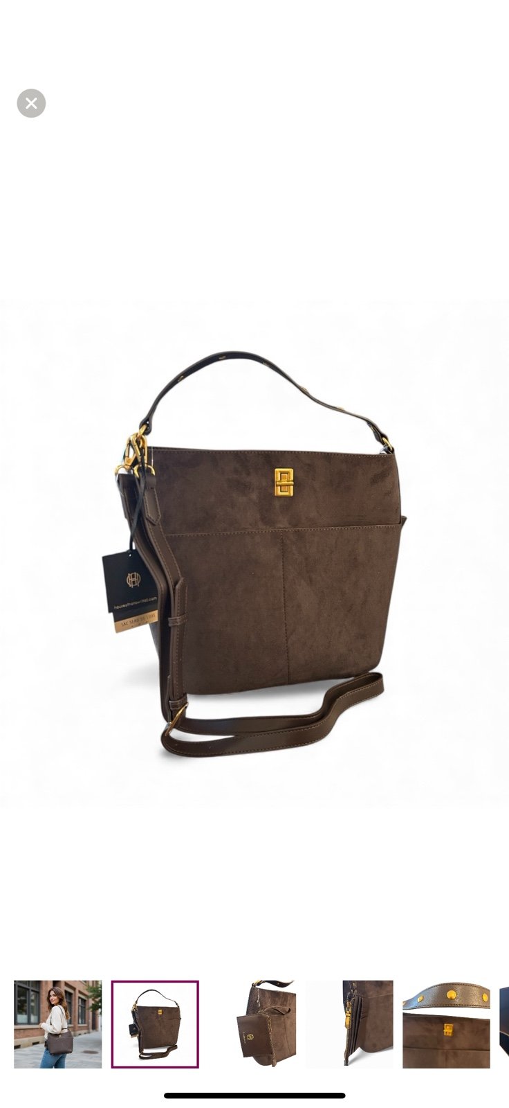 House of Harlow 1960 Chocolate Brown Luxe Bucket Bag - New With Tags